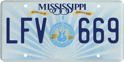 MS license plate LFV669