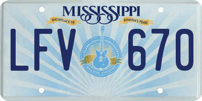MS license plate LFV670