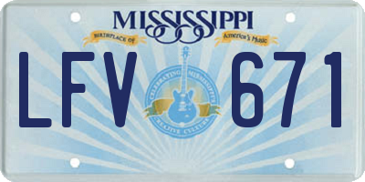MS license plate LFV671