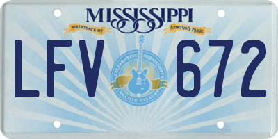 MS license plate LFV672