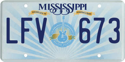 MS license plate LFV673
