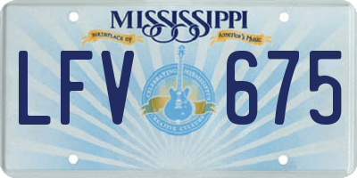MS license plate LFV675
