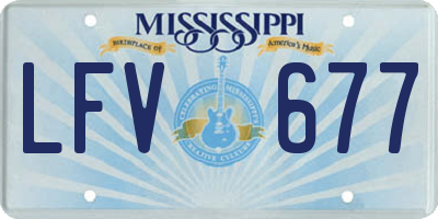 MS license plate LFV677