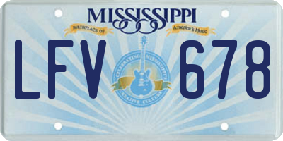 MS license plate LFV678