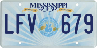 MS license plate LFV679