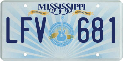 MS license plate LFV681