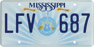 MS license plate LFV687