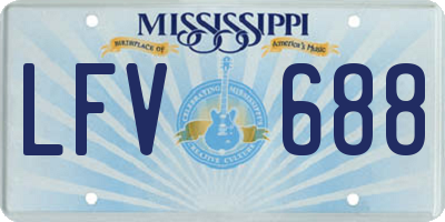 MS license plate LFV688