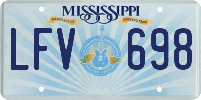MS license plate LFV698