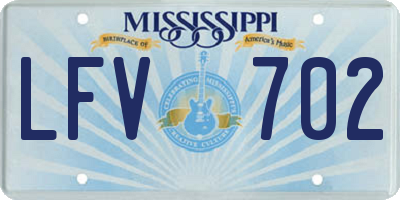 MS license plate LFV702