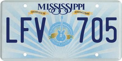 MS license plate LFV705