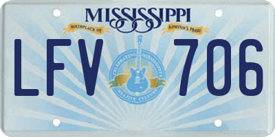 MS license plate LFV706