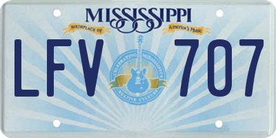 MS license plate LFV707