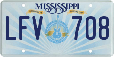 MS license plate LFV708