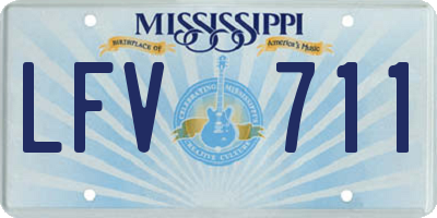 MS license plate LFV711