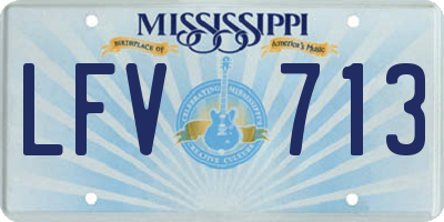 MS license plate LFV713