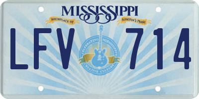 MS license plate LFV714