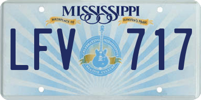 MS license plate LFV717