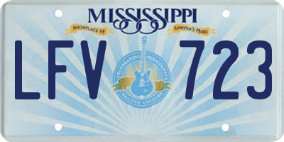 MS license plate LFV723
