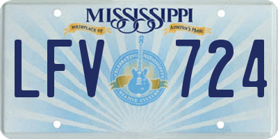MS license plate LFV724