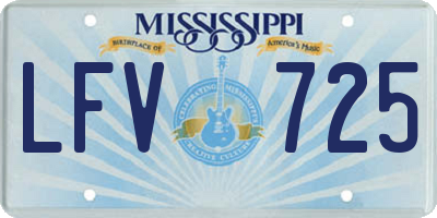 MS license plate LFV725