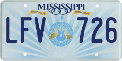 MS license plate LFV726