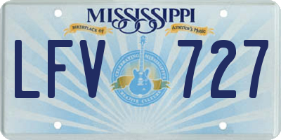 MS license plate LFV727