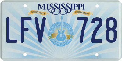 MS license plate LFV728