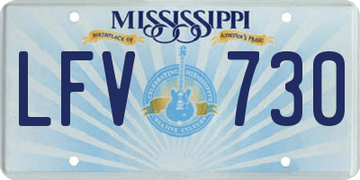 MS license plate LFV730