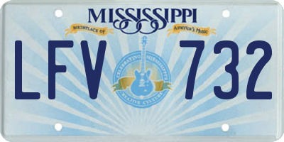 MS license plate LFV732