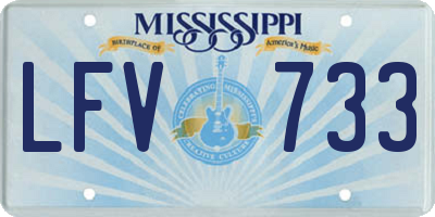 MS license plate LFV733