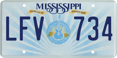 MS license plate LFV734
