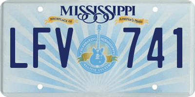 MS license plate LFV741
