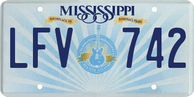 MS license plate LFV742
