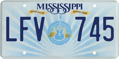 MS license plate LFV745