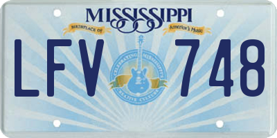 MS license plate LFV748