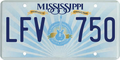 MS license plate LFV750