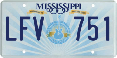 MS license plate LFV751