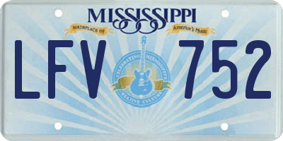 MS license plate LFV752