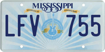 MS license plate LFV755