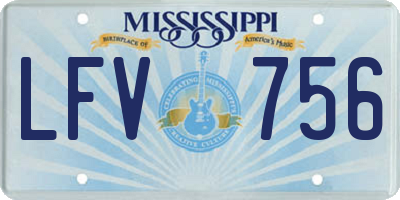 MS license plate LFV756