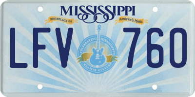 MS license plate LFV760