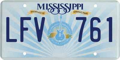MS license plate LFV761
