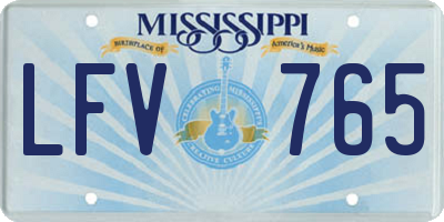 MS license plate LFV765