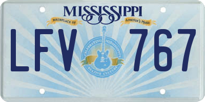 MS license plate LFV767