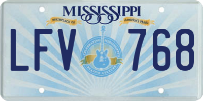 MS license plate LFV768