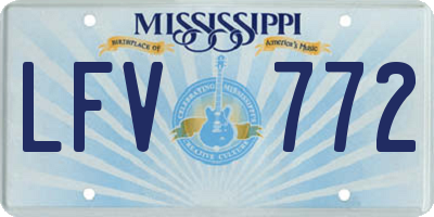 MS license plate LFV772