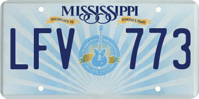 MS license plate LFV773