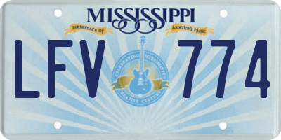 MS license plate LFV774
