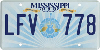 MS license plate LFV778